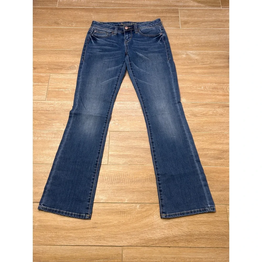 American Rag Cie Womens Bootcut Jeans Size 3S Medium Wash Low Rise Stretch Denim